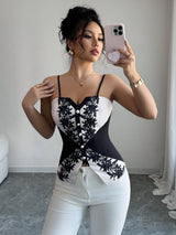 SHEIN Elenzga Women's Spring/Summer Casual Versatile Contrast Color