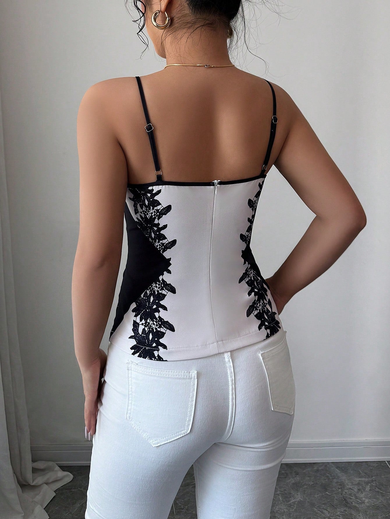 SHEIN Elenzga Women's Spring/Summer Casual Versatile Contrast Color