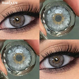 SHEIN FRESH LADY 1 Pair Olive Green Contact Lenses, Subtle Mixed Eyes