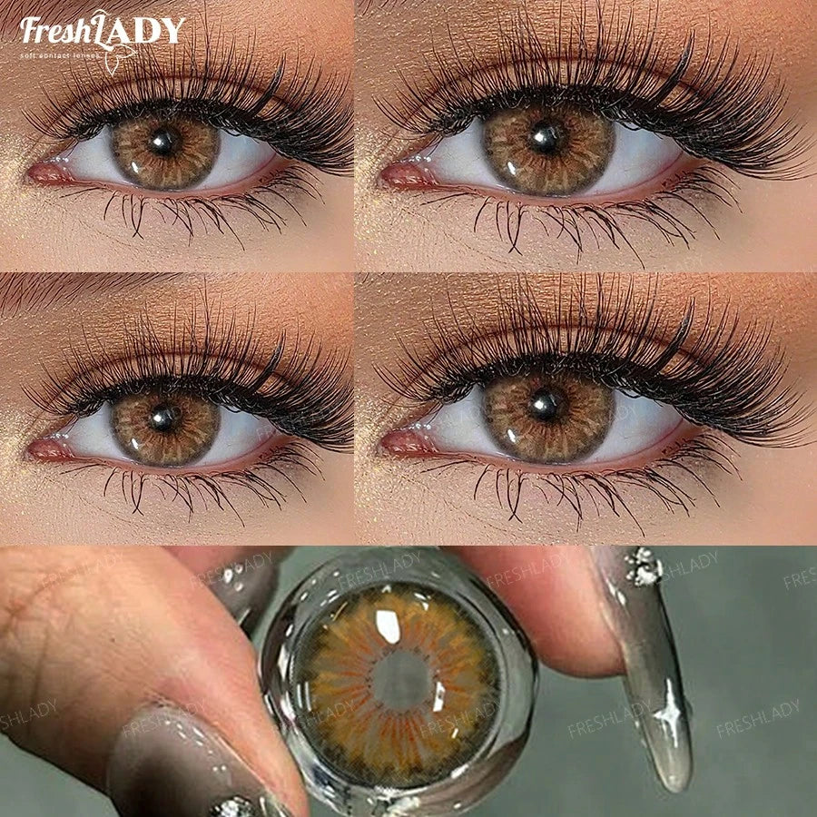 SHEIN FRESH LADY 1 Pair Of Brown , Vivid Colorful Lenses, Ideal For Daily Wear