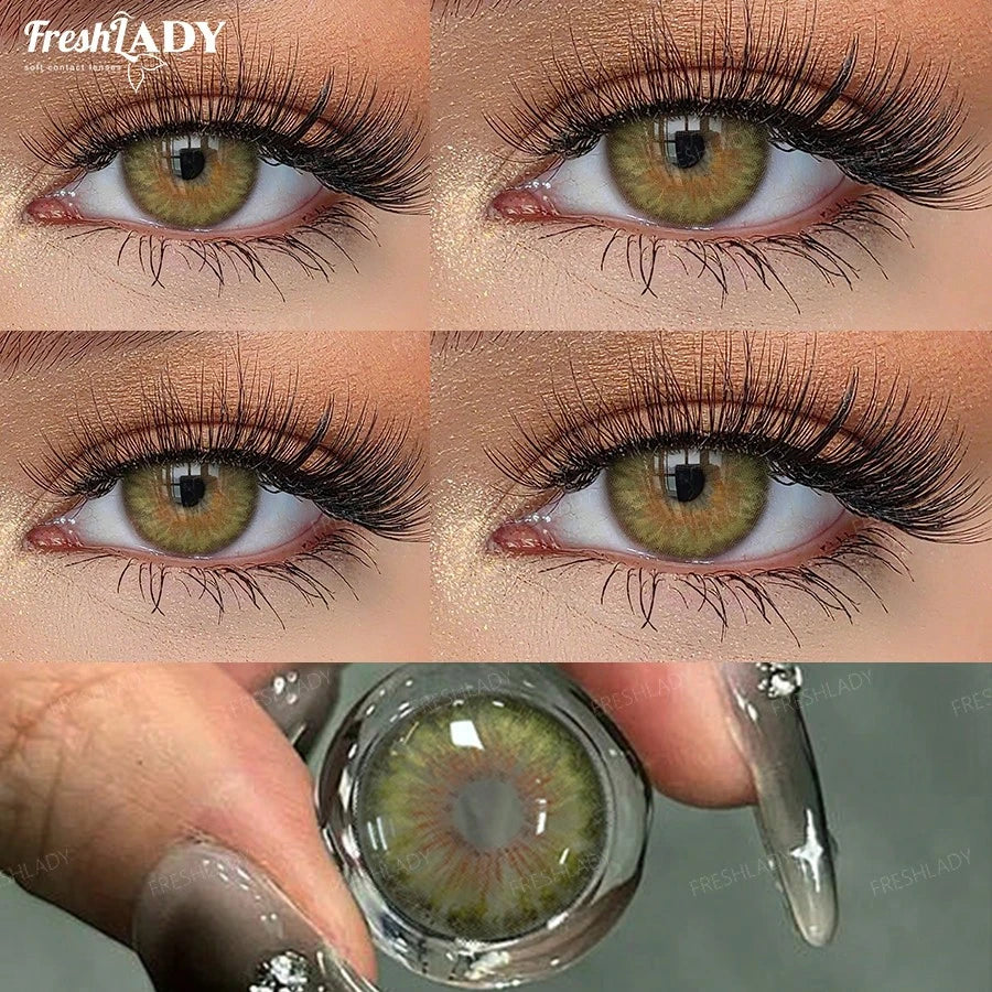 عدسات شي إن فريش ليدي زوج واحد، خضراء زاهية وملونة، مثالية للارتداء اليومي
