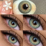 FRESH LADY 1 Pair Olive Green Contact Lenses, Subtle Mixed Eyes, Natural Soft Realistic Iris Lenses