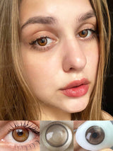 SHEIN FRESH LADY 1 Pair Super Natural Light Brown Eye Contacts Soft Contact Lens
