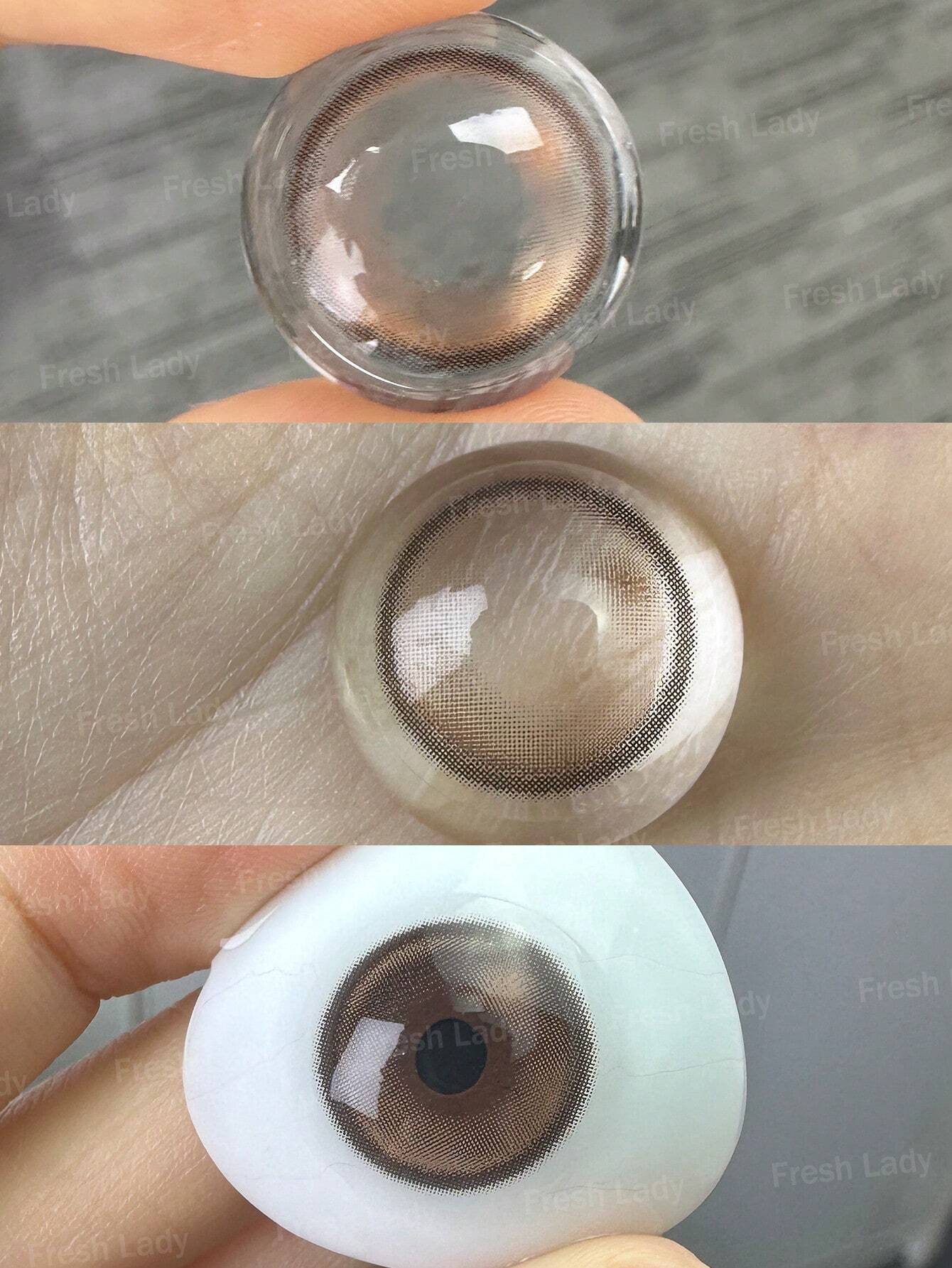 SHEIN FRESH LADY 1 Pair Super Natural Light Brown Eye Contacts Soft Contact Lens