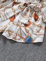 SHEIN Fashionable Flower Random Print V-Neck Long Sleeve Jumpsuit