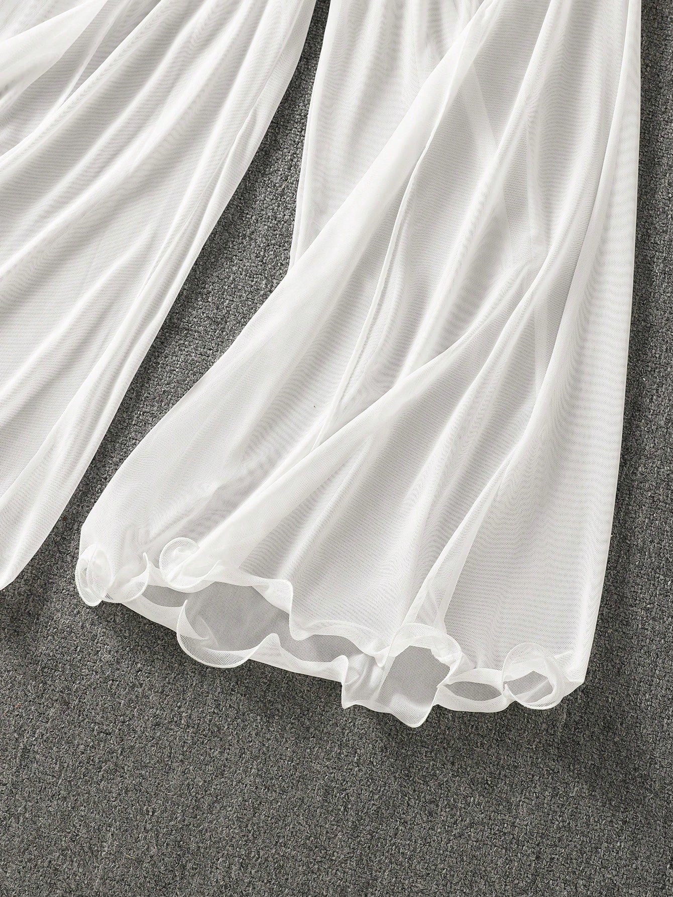 SHEIN Franclia Gothic Romantic Ruffled Hem Pants, Minimalist And Fashionable, Suitable For Summer Fall Cloth For Women