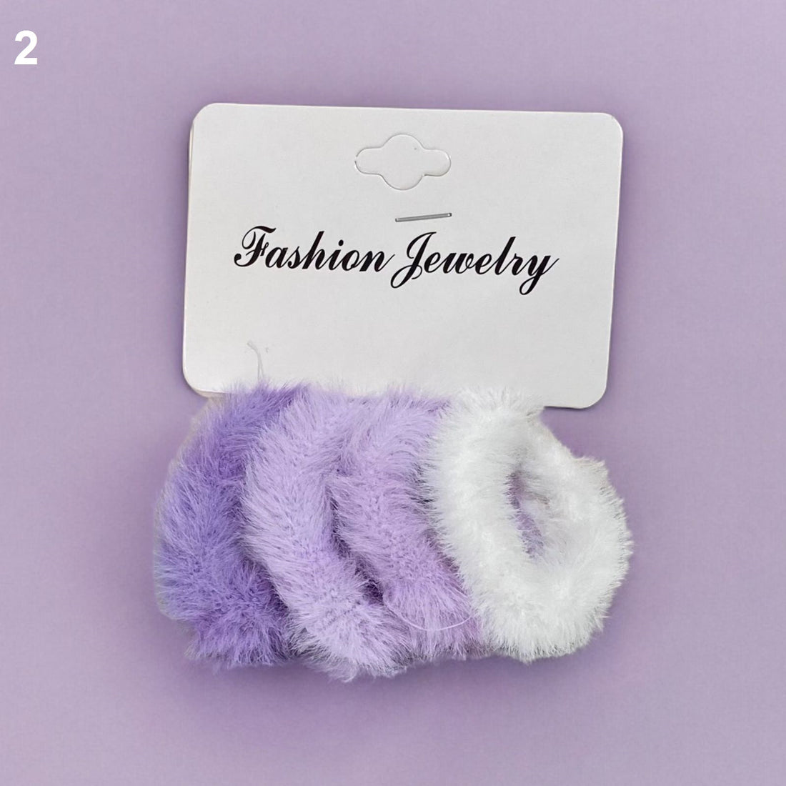 Fuzzy hair ties 4 pcs - view 3