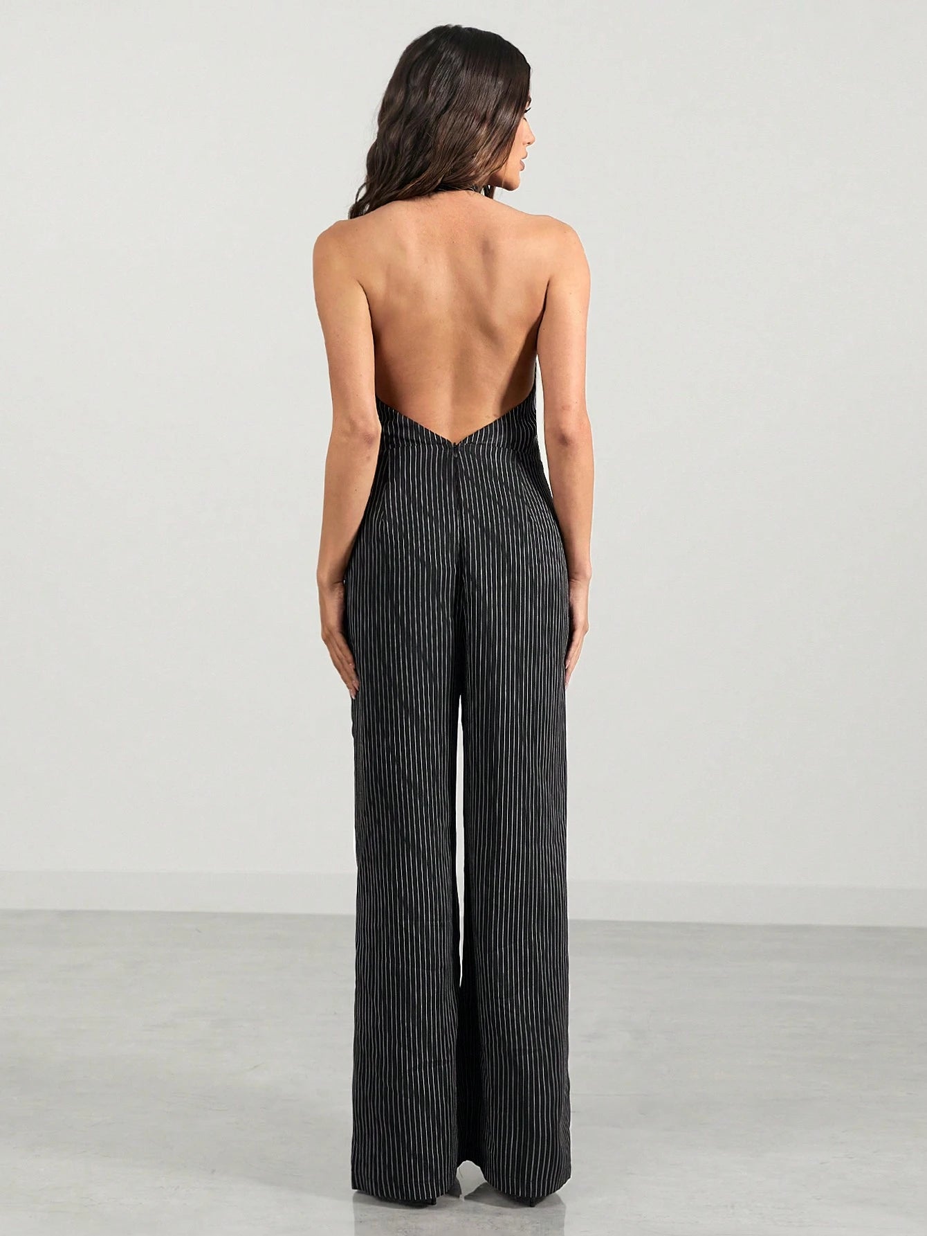 SHEIN Glamine Women's Sleeveless Minimalist Striped Jumpsuit