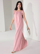 SHEIN Heiryn Casual Vacation Bow Decor Sleeveless Women's Dress