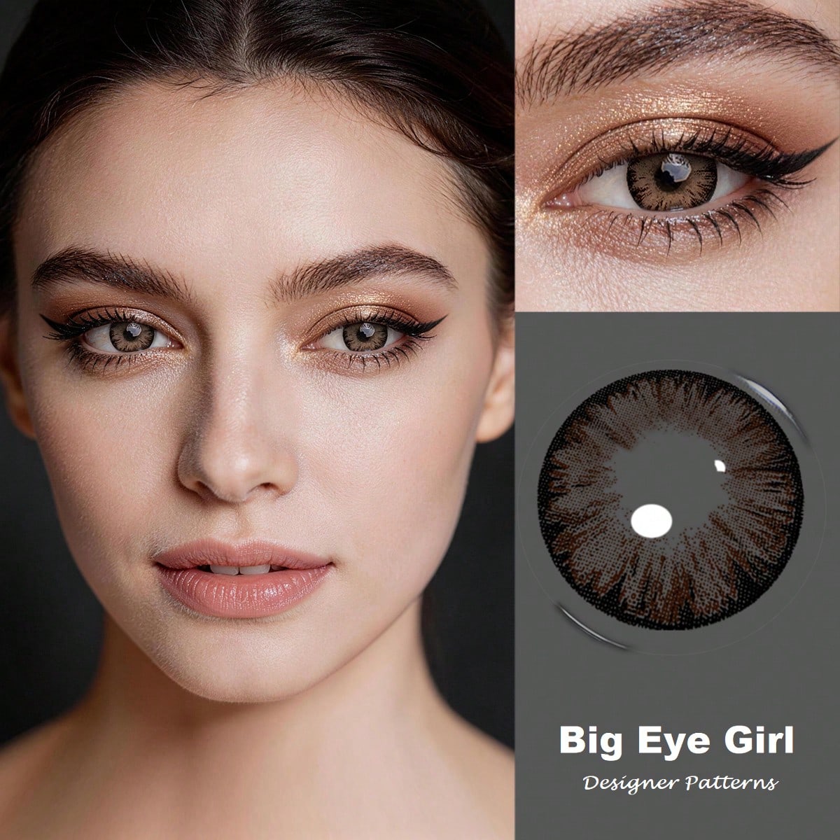 SHEIN Leermoo One Pair Big Eye Girl Brown Colored Contact Lenses