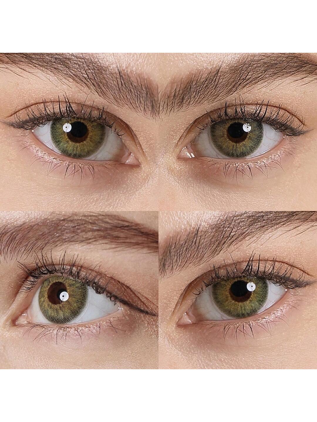 SHEIN Magister Color Contact Lenses For Eyes 1 Pair/2 Pcs 14mm Natural Lime Green