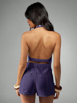 SHEIN Romper MISSGUIDED Vintage Inspired Denim Halter Romper