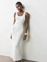 Maija Casual Solid Color Fitted Sleeveless Dress