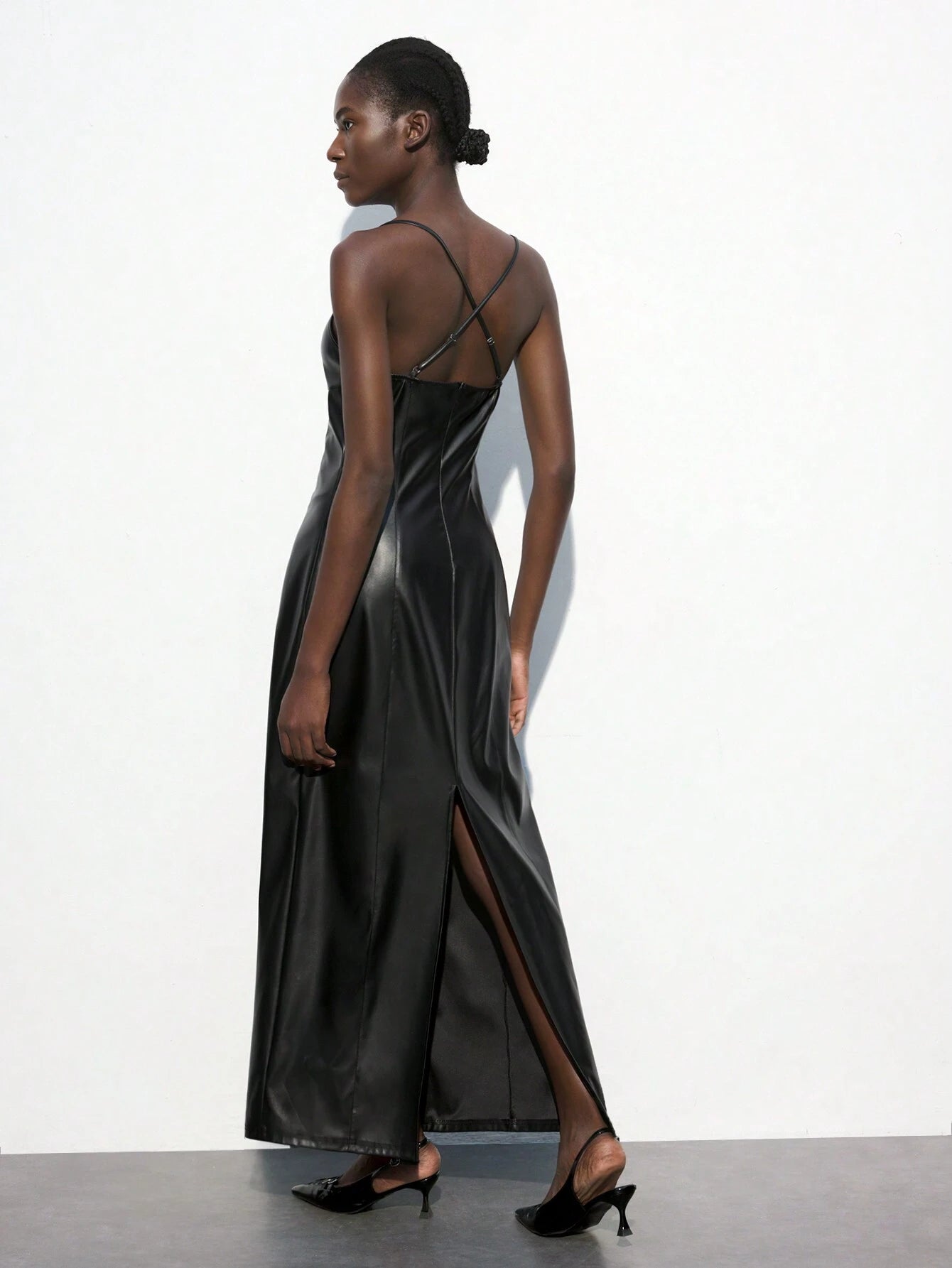 Maija Women's Solid Metal Eyelet Sexy Spaghetti Strap Dress