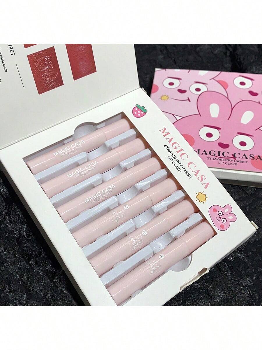 SHEIN Mirror Lip Gloss Set, 6pcs Long Lasting Plumping Liquid Lipstick Kit