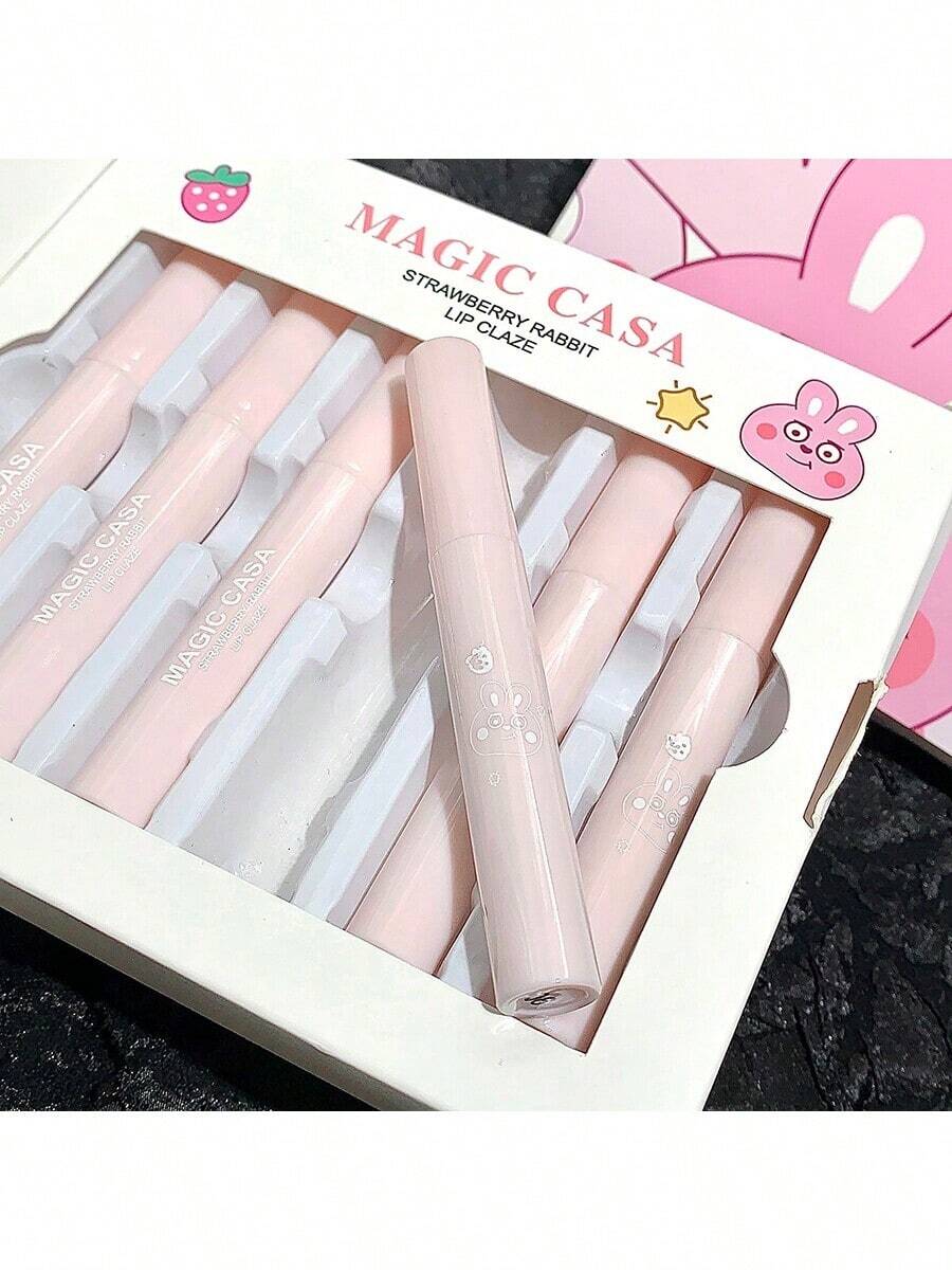 SHEIN Mirror Lip Gloss Set, 6pcs Long Lasting Plumping Liquid Lipstick Kit