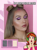 SHEIN Misslyn Dazzling Eyeshadow Palette, 3 Colors Eyeshadow Palette with Mirror and Brush