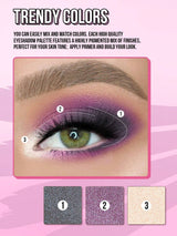 SHEIN Misslyn Dazzling Eyeshadow Palette, 3 Colors Eyeshadow Palette with Mirror and Brush