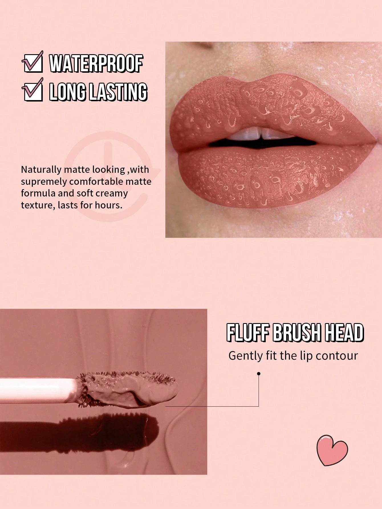 SHEIN Misslyn VELVET MATTE LIP CREAM & Moisturizing Lip Blam,2 Pcs,TIRAMISU LATTE Lip Balm, Moisturizing Lip Blam, Moisturizing Lip Care