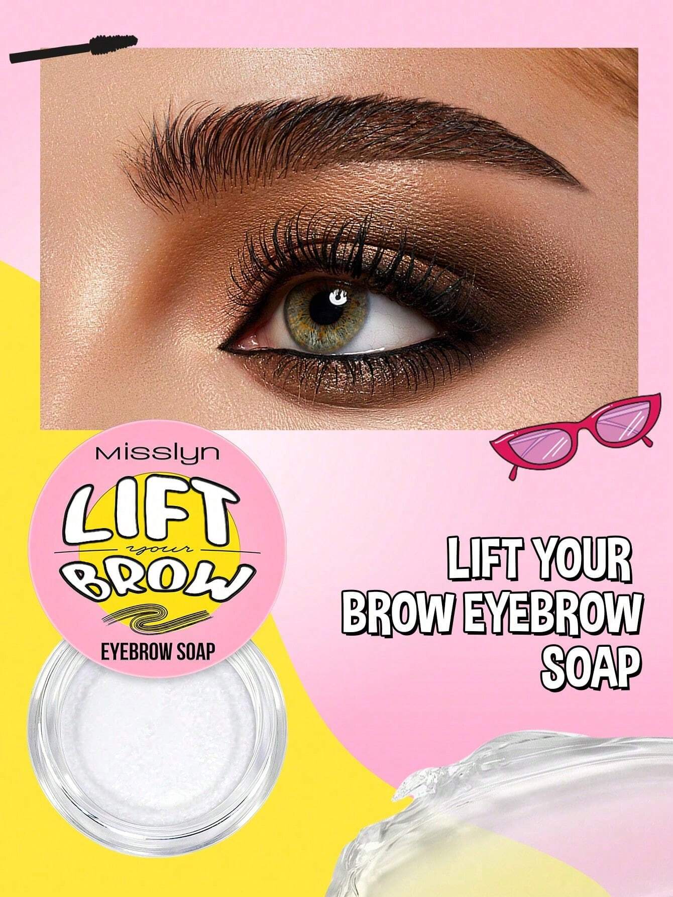 SHEIN Misslyn Eyebrow Soap Lift Your Eyebrows, Solid Eyebrow Soap to Hold Eyebrows in Place, Gives a 3D Velvet Look, Gives Eyebrows a Natural Look