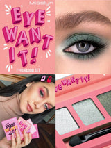 SHEIN Misslyn I Want It Eyeshadow Palette, 3-Color Eyeshadow Palette with Mirror and Brush