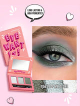 SHEIN Misslyn I Want It Eyeshadow Palette, 3-Color Eyeshadow Palette with Mirror and Brush