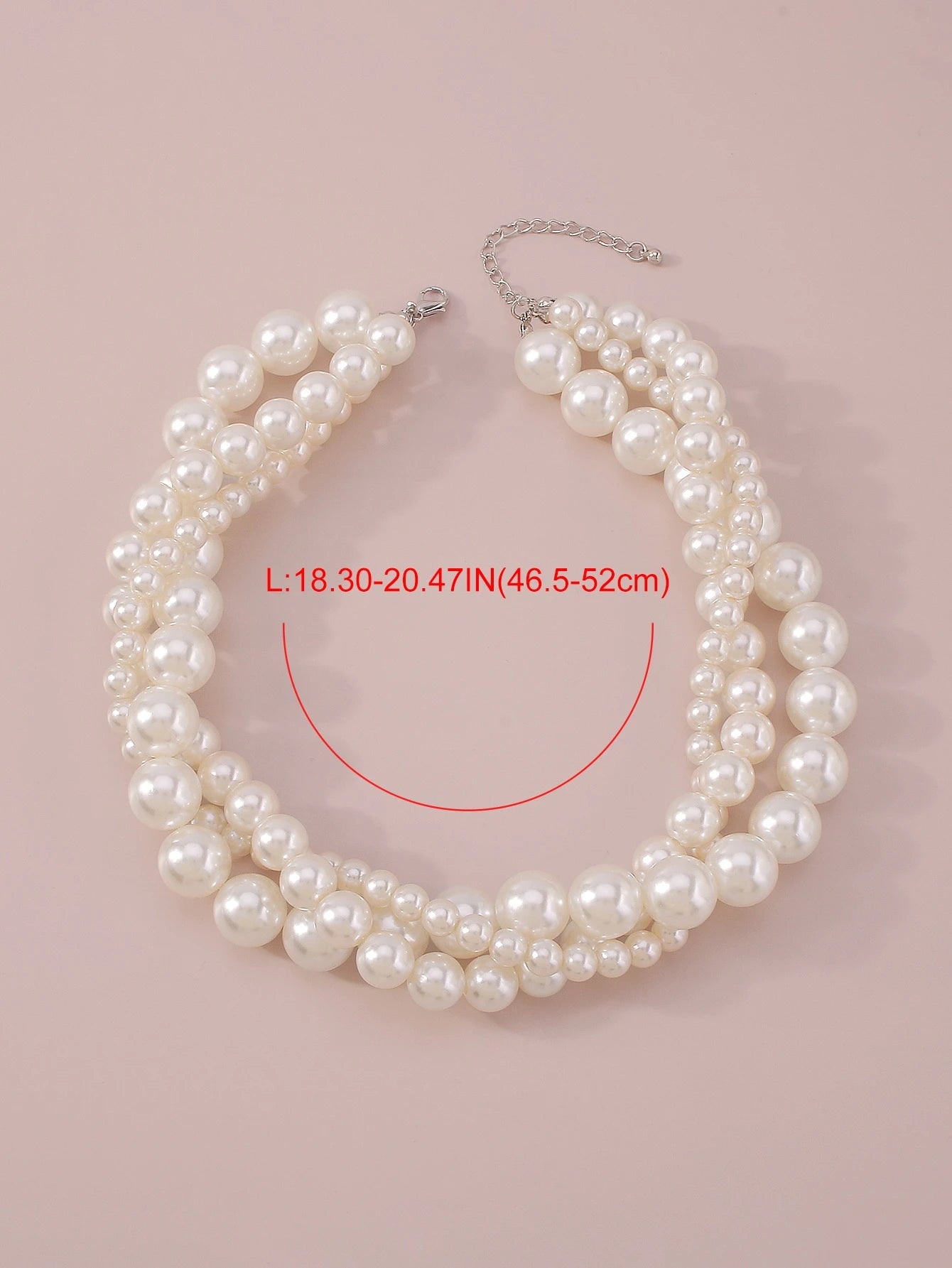 SHEIN Mydear 1pc Elegant Multi-Layer Pearl & Alloy Necklace