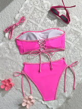 SHEIN New Fashionable Sexy Casual Solid , Bikini Swimwear For Women