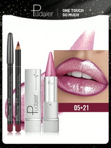 Pudaier makeup set with lip products on a white background