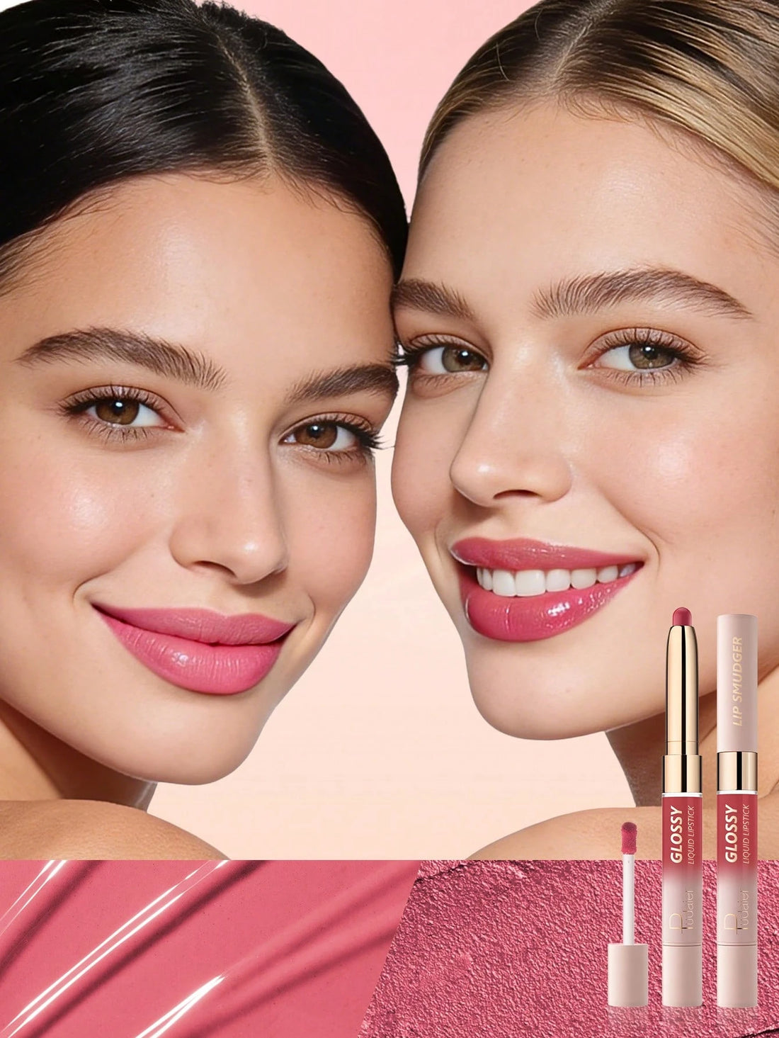 SHEIN Pudaier 2-In-1 Matte Lipstick & Gloss: Dual Effects Of Matte & Shine - view 2