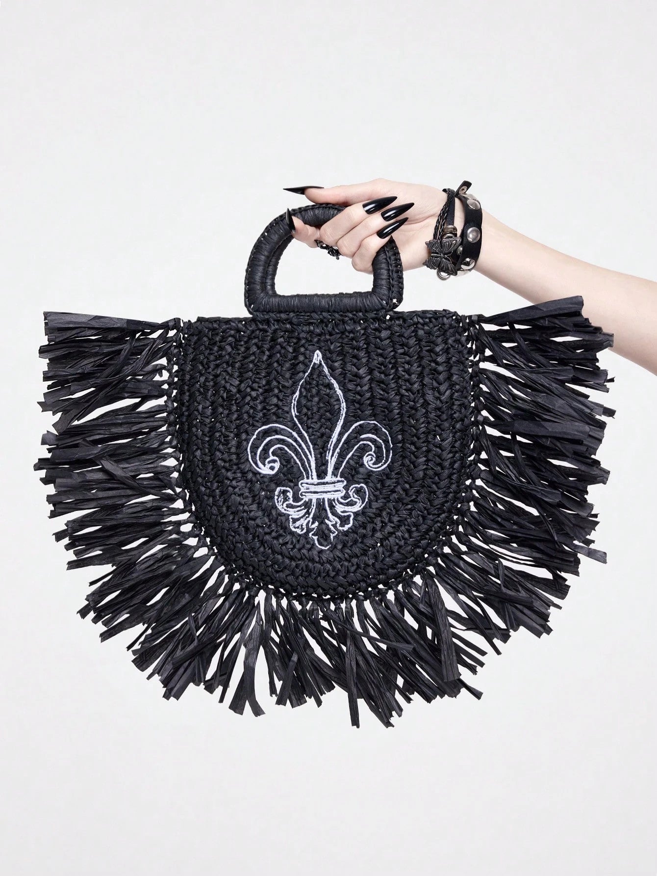 SHEIN ROMWE Goth Women's Bohemian Style Dark Gothic Black