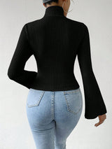 SHEIN RosyDaze Flared Long Sleeve Hollow Out Top Fall Cloth For Women