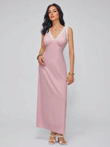 SHEIN Roylia Sleeveless Lace Trim Elegant Dress