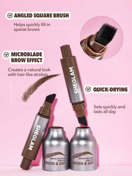 SHEGLAM Brow-Fection Angled Brush & Dip-Chocolate