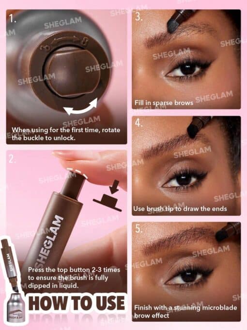 SHEGLAM Brow-Fection Angled Brush & Dip-Chocolate