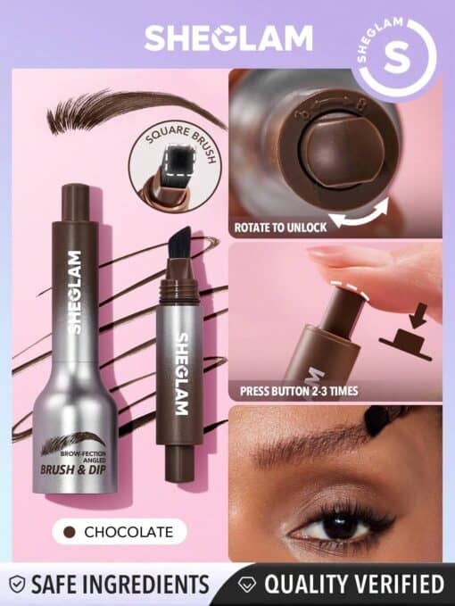 SHEGLAM Brow-Fection Angled Brush & Dip-Chocolate