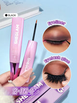 غراء الرموش SHEGLAM All Eyes On You - أسود، 2 في 1، كحل سائل مقاوم للماء، غراء للرموش الصناعية
