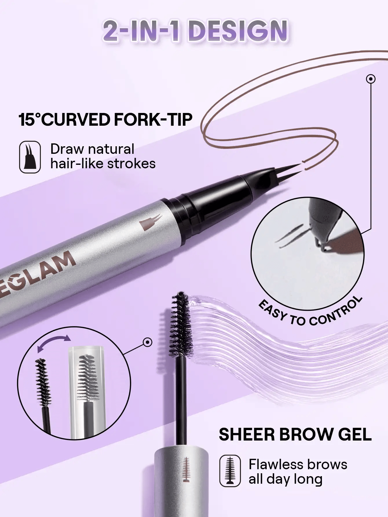 SHEIN SHEGLAM قلم حواجب Real Flow Laminating - شوكولاتة بومادة حواجب ماركة مكياج تجميلية