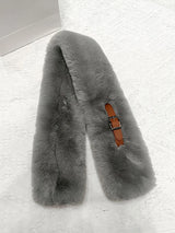 SHEIN  Buckle Decor Fluffy Scarf