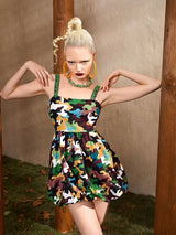 SHEIN Camo Print Bubble Hem Cami Dress