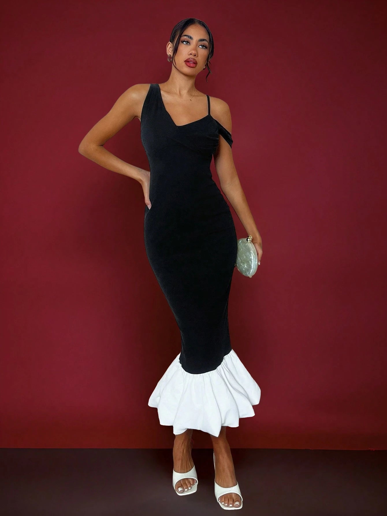 SHEIN Glamine Glamine Elegant Sexy Charming Fashion Stretchy Asymmetric Sleeveless