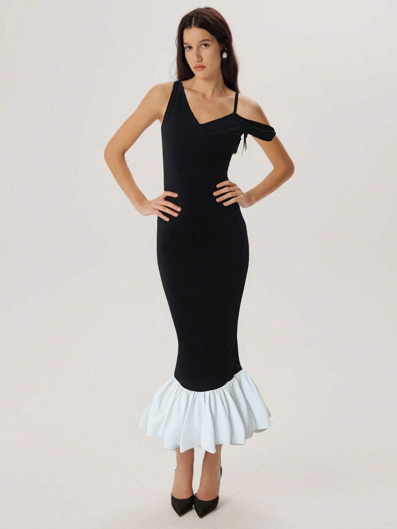 SHEIN Glamine Glamine Elegant Sexy Charming Fashion Stretchy Asymmetric Sleeveless