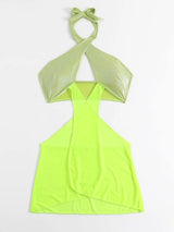 SHEIN Glitter Detail Crisscross Halter Cover Up