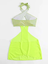 SHEIN Glitter Detail Crisscross Halter Cover Up