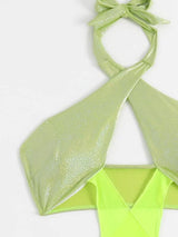 SHEIN Glitter Detail Crisscross Halter Cover Up