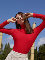 SHEIN High Neck Solid Form Fitted Tee