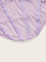 SHEIN ICON Halter Neck Tie Back Sheer Asymmetrical Hem Mesh Crop Top