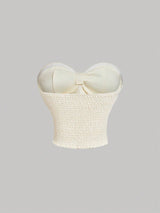 SHEIN MOD Bandeau Apricot Elegant Top