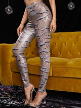 SHEIN Snakeskin Print Leggings