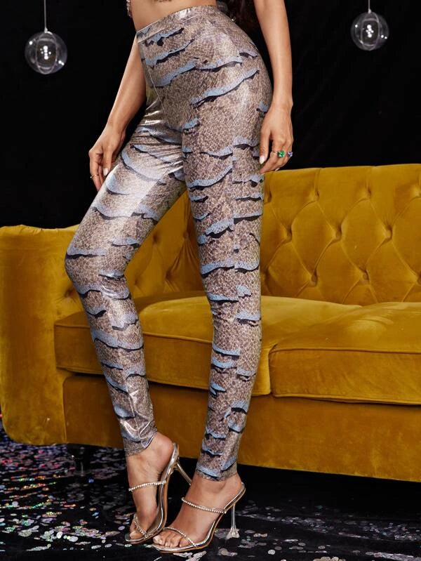 SHEIN Snakeskin Print Leggings